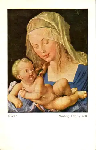 13877 - Heiligenbild - Maria , Dürer , Wer Gott liebt muss auch seinen Bruder lieben
