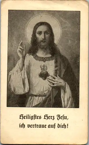 13888 - Heiligenbild - Heiligstes Herz Jesu , ich vertraue auf dich , Gebet