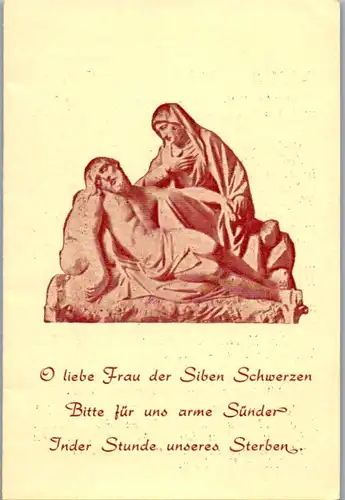 13909 - Heiligenbild - O liebe Frau der Siben Schmerzen , Bitte für uns Sünder , Gebete