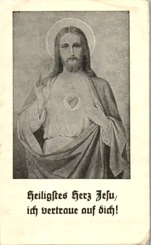 13911 - Heiligenbild - Heiligstes Herz Jesu , ich vertraue auf dich , Gebet