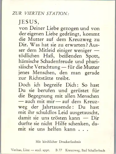 13913 - Heiligenbild - Jesus , zur vierten Station