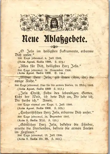 13941 - Heiligenbild - Ablaßgebete 1909