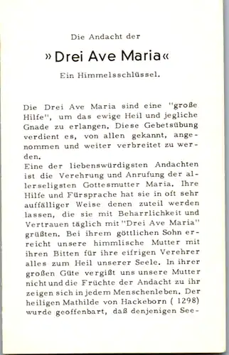 13945 - Heiligenbild - Drei Ave Maria