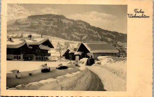13957 -  - Frohe Weihnachten , Winterlandschaft , Dorf , Bauernhaus - gelaufen 1935
