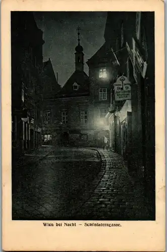 13986 - Wien - bei Nacht , Schönlaterngasse , Josef Schneider Schlosserei , NS Stempel 10. April 1938 - nicht gelaufen