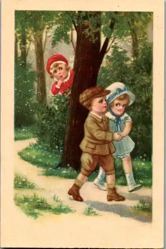 14004 - Künstlerkarte - Kinder - nicht gelaufen