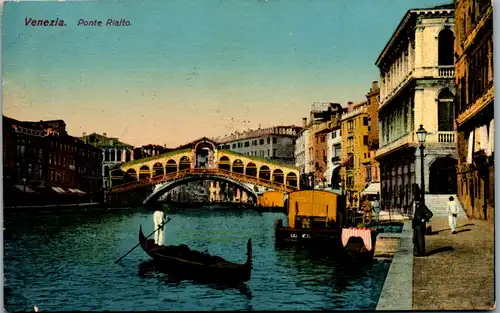 14020 - Italien - Venezia , Ponte Rialto - gelaufen 1913