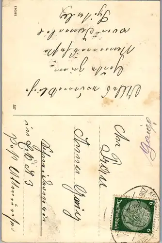 14059 - Künstlerkarte - Herzliche Glückwünsche zum Namenstag , H. Peyk , Bahnpost Stempel - gelaufen