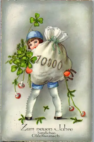 14070 -  - Zum neuen Jahre herzlichen Glückwunsch - gelaufen 1932
