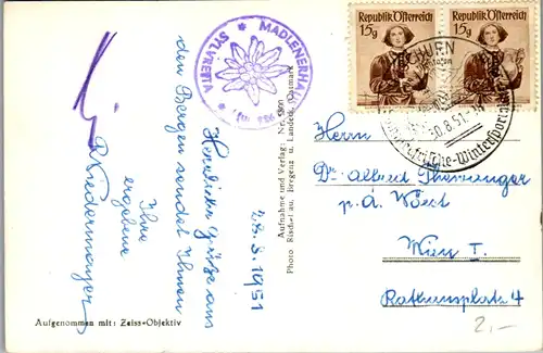 14079 - Vorarlberg - Silvretta , Eckhorn , Silvrettahorn , Schneeglocke , Egghorn - gelaufen 1951