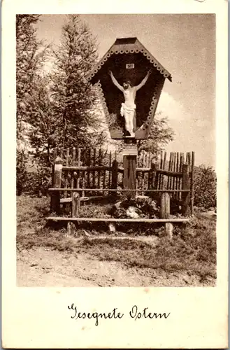 14205 -  - Gesegnete Ostern , Kruzifix - gelaufen 1949
