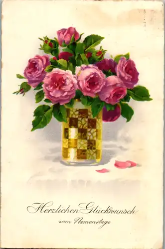 14242 -  - Herzlichen Glückwunsch zum Namenstage - gelaufen 1930