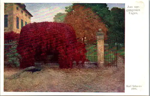 14251 - Künstlerkarte - Aus vergangenen Tagen , signiert Karl Schuster - nicht gelaufen