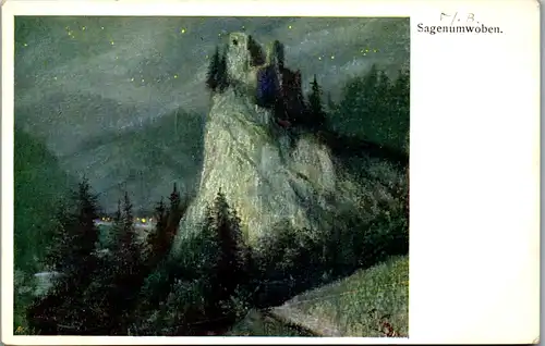 14257 - Künstlerkarte - Sagenumwoben , signiert - nicht gelaufen