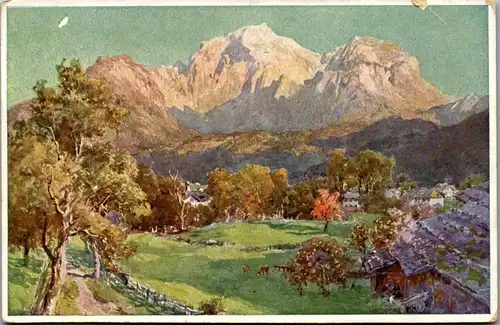 14261 - Künstlerkarte - Schönau mit Hohem Göll , E. T. Compton - nicht gelaufen