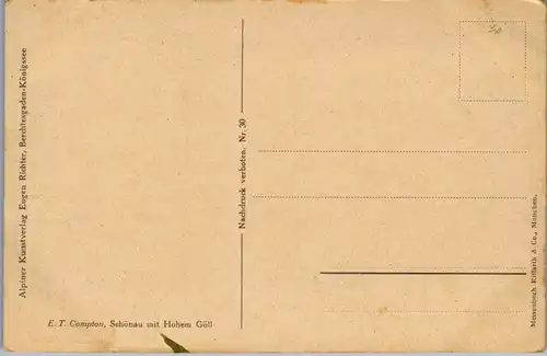 14261 - Künstlerkarte - Schönau mit Hohem Göll , E. T. Compton - nicht gelaufen