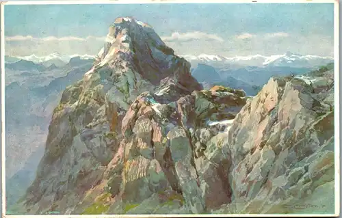 14265 - Künstlerkarte - Watzmann Mittelspitze , signiert E. T. Compton - nicht gelaufen