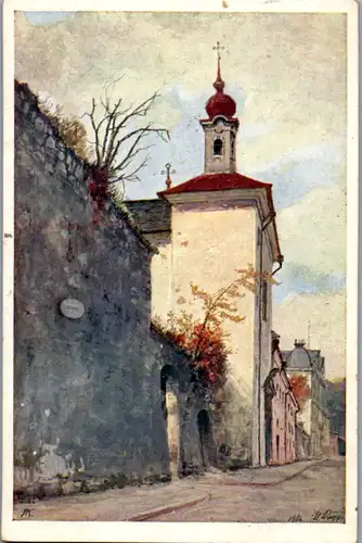 14267 - Künstlerkarte - Alte Kirche , signiert Mich. Ruppe - gelaufen 1918