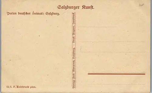 14273 - Künstlerkarte - Perlen deutscher Heimat , Salzburg , signiert Franz Kulstrunk - nicht gelaufen