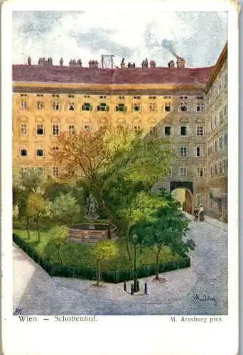 14287 - Künstlerkarte - Wien , Schottenhof , signiert M. Arnsburg - gelaufen 1916