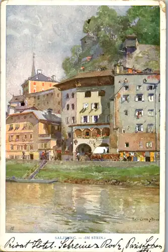 14293 - Künstlerkarte - Salzburg , Im Stein , signiert E. T. Compton - gelaufen 1917