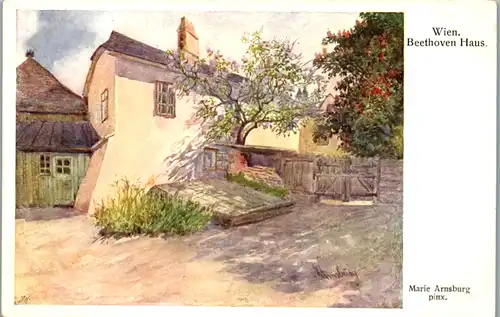 14311 - Künstlerkarte - Wien , Beethoven Haus , signiert Marie Arnsburg - nicht gelaufen
