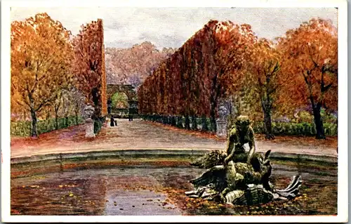 14313 - Künstlerkarte - Wien , Schönbrunn , Brunnengruppe mit Allee , signiert - nicht gelaufen