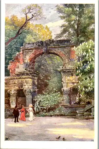 14319 - Künstlerkarte - Wien , Schönbrunn , Römische Ruine , signiert - nicht gelaufen