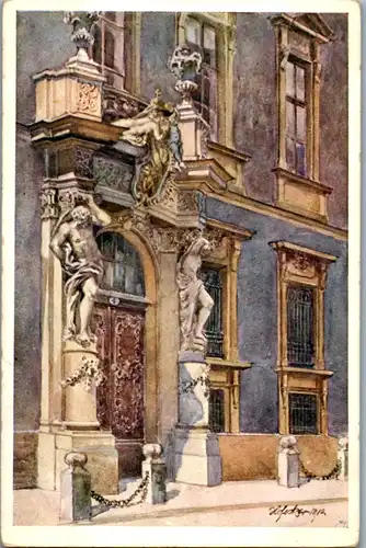 14323 - Künstlerkarte - Wien , Barockportal Liechtensteinpalais , signiert Eduard Ferdinand Hofecker - nicht gelaufen