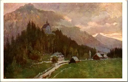 14324 - Künstlerkarte - Maria Zell Ursprung , Mariazell , Siegmunds Kapelle , signiert Karl Ludwig Prinz - nicht gelaufen