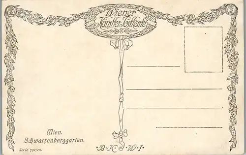 14330 - Künstlerkarte - Wien , Schwarzenberggarten , signiert - nicht gelaufen