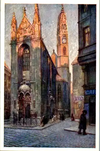 14346 - Künstlerkarte - Wien , Kirche Maria am Gestade - nicht gelaufen