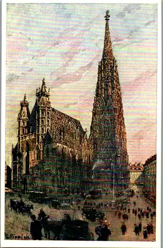 14350 - Künstlerkarte - Wien , Stephansdom , signiert Carl Pippich - nicht gelaufen