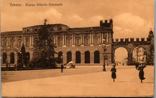 14368 - Italien - Verona , Piazza Vittoria Emanuele - nicht gelaufen