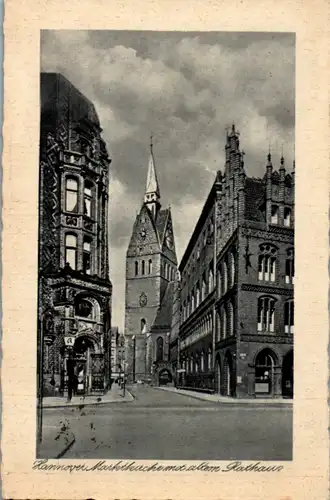 14370 - Deutschland - Hannover , Marktkirche mit altem Rathaus - gelaufen 1941