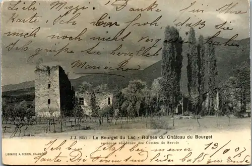 14399 - Frankreich - Le Bourget du Lac , Ruines du Chateau du Bourget - gelaufen 1907