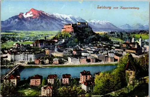 14406 - Salzburg - Salzburg vom Kapuzinerberg  - gelaufen