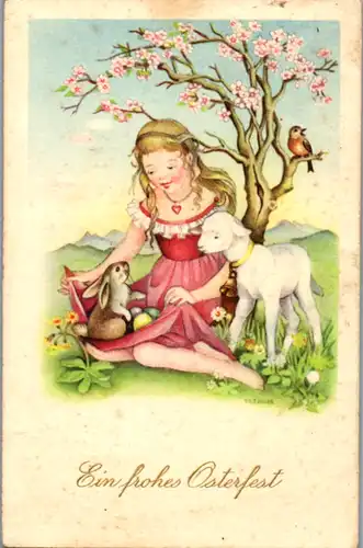 14419 -  - Ein frohes Osterfest , signiert Tatjana - gelaufen 1952