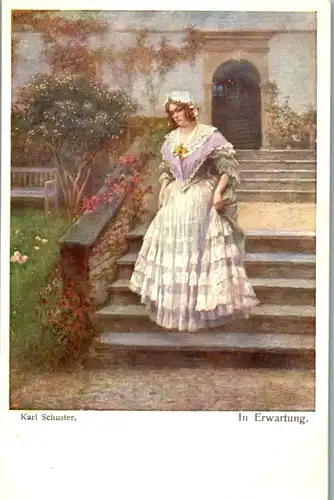 14479 - Künstlerkarte - In Erwartung , Karl Schuster - nicht gelaufen