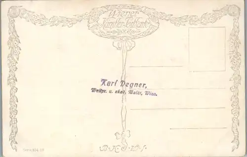 14490 - Künstlerkarte - Wien , Leopoldsberg und Kahlenberg im Frühling , signiert Anton Filkuka - nicht gelaufen