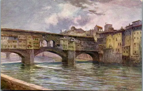 14513 - Künstlerkarte - Florenz Ponte Vecchio , signiert Ludwig Hans Fischer - nicht gelaufen