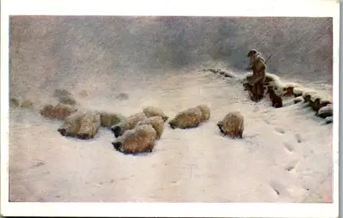 14519 - Künstlerkarte - Ein Wintertag , Zimni den , T. Farguharson - nicht gelaufen
