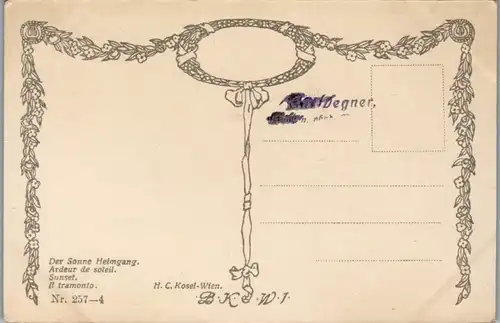 14530 - Künstlerkarte - Der Sonne Heimgang , Ardeur de soleil , Hermann Clemens Kosel - nicht gelaufen