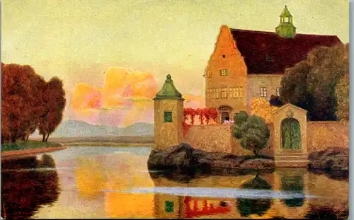 14551 - Künstlerkarte - Schloß im Abendgold , Chateau au soleil du soir , Eduard Kasparides - nicht gelaufen