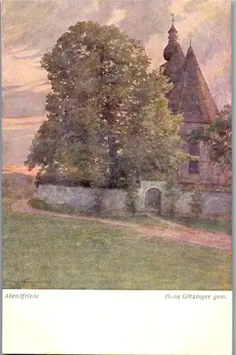 14576 - Künstlerkarte - Abendfriede , signiert Hans Götzinger - nicht gelaufen