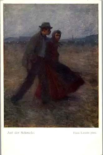 14608 - Künstlerkarte - Auf der Schmelz , signiert Hans Larwin  - nicht gelaufen