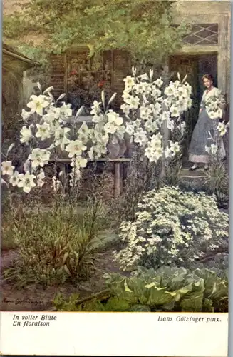 14643 - Künstlerkarte - In voller Blüte , En floraison , signiert Hans Götzinger - nicht gelaufen