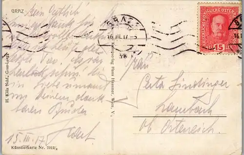 14668 - Künstlerkarte - Graz - gelaufen 1917