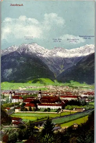 14671 - Tirol - Innsbruck , Brandjoch , Frau Hitt , Sattelspitzen , Seegrubenspitzen - gelaufen 1920
