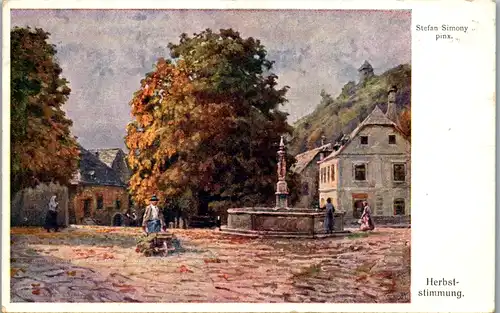 14679 - Künstlerkarte - Herbststimmung , signiert Stefan Simony - gelaufen 1916